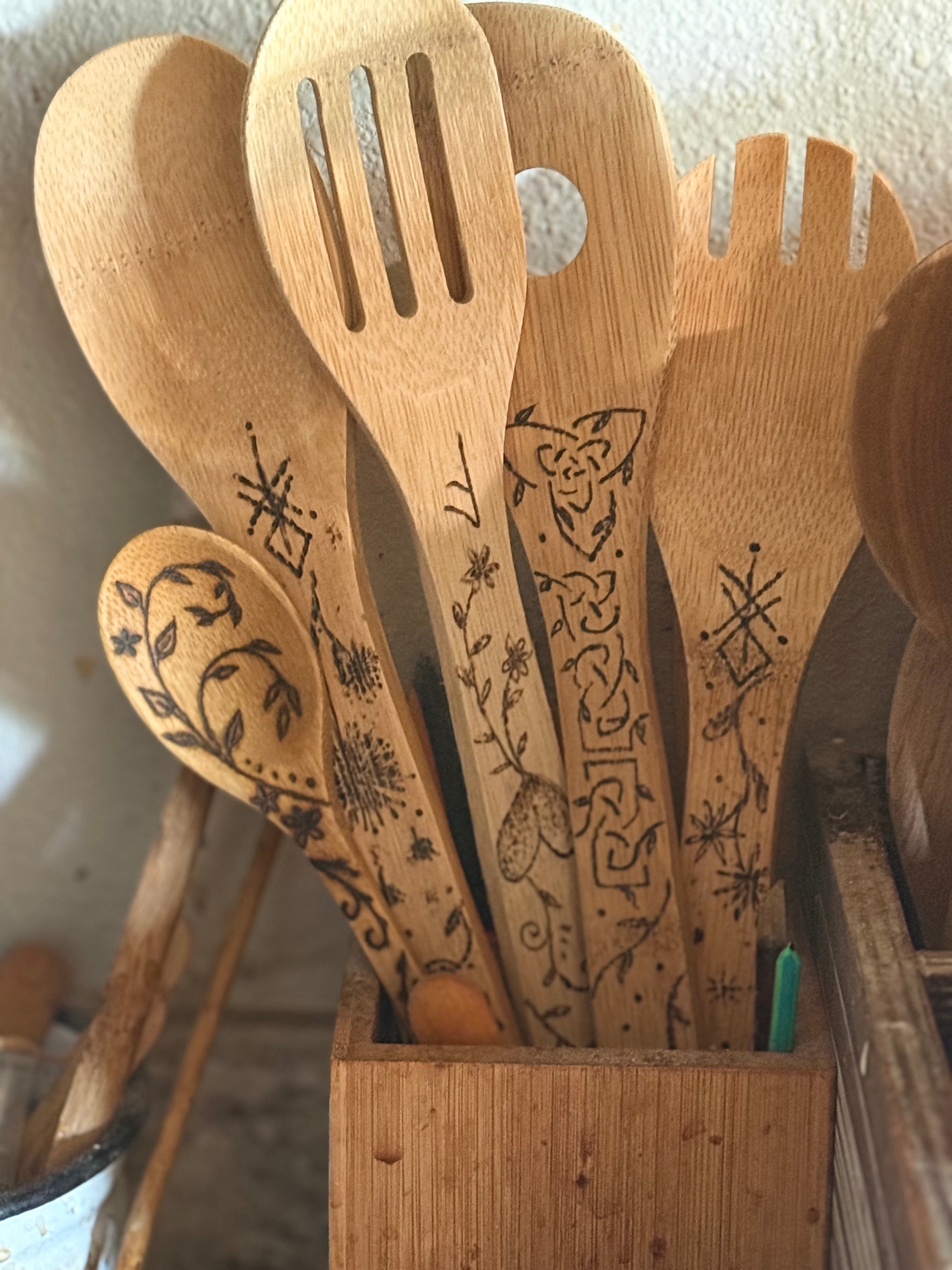 Wooden Utensils, Set of 4